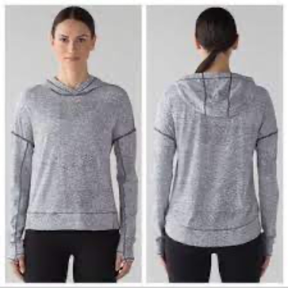 Lululemon Squad Goals Hoodie Sheer Luon Pebble Jacquard V1 White Black size 4